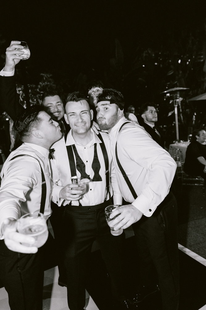 James Bond–themed wedding reception at the Disneyland Hotel in December on the Adventure Lawn