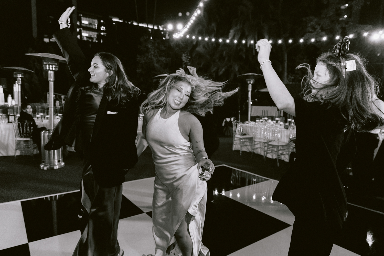James Bond–themed wedding reception at the Disneyland Hotel in December on the Adventure Lawn