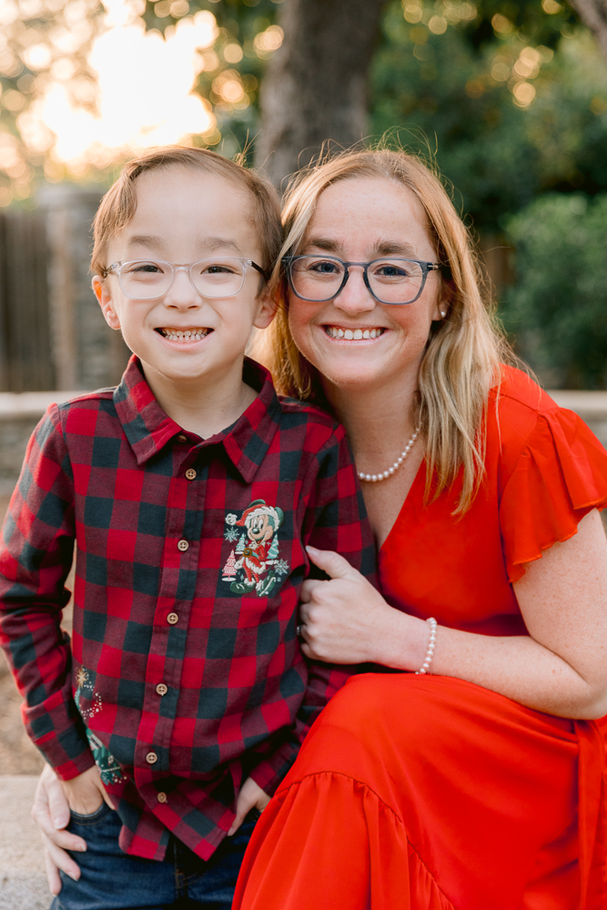family photos full of laughter during a holiday mini session in Orange CA